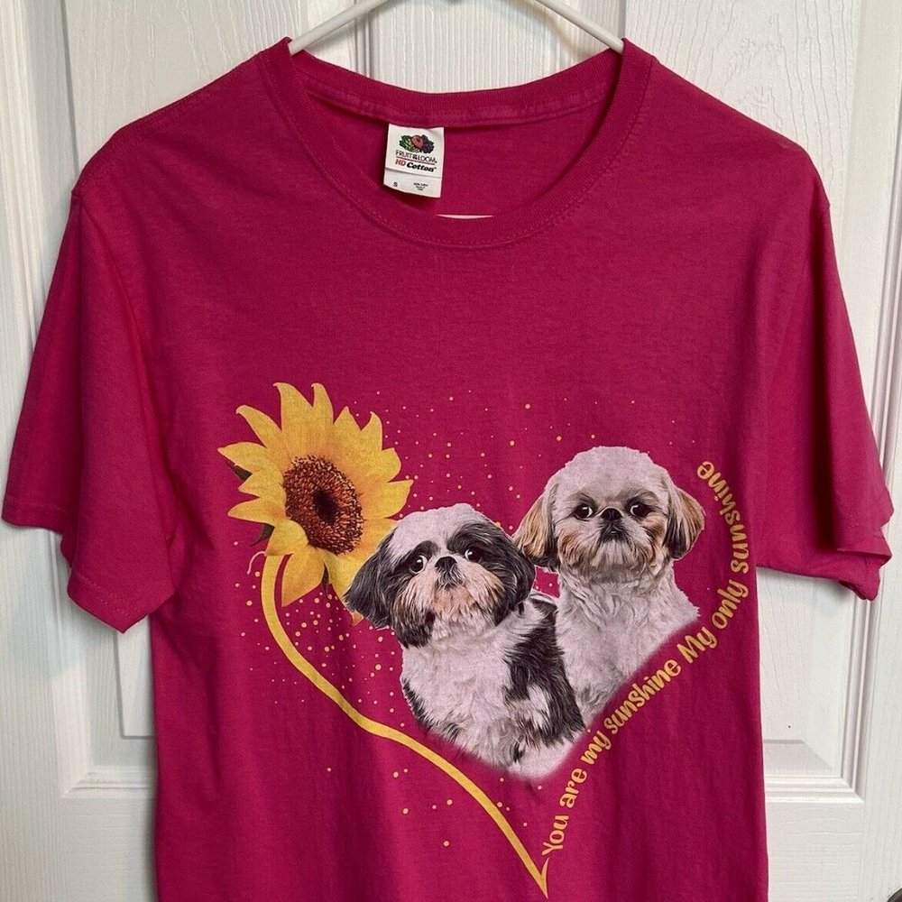 Women's Dog Lover T-Shirt Bichon & Shih Tzu Size Small You are my Sunshine
